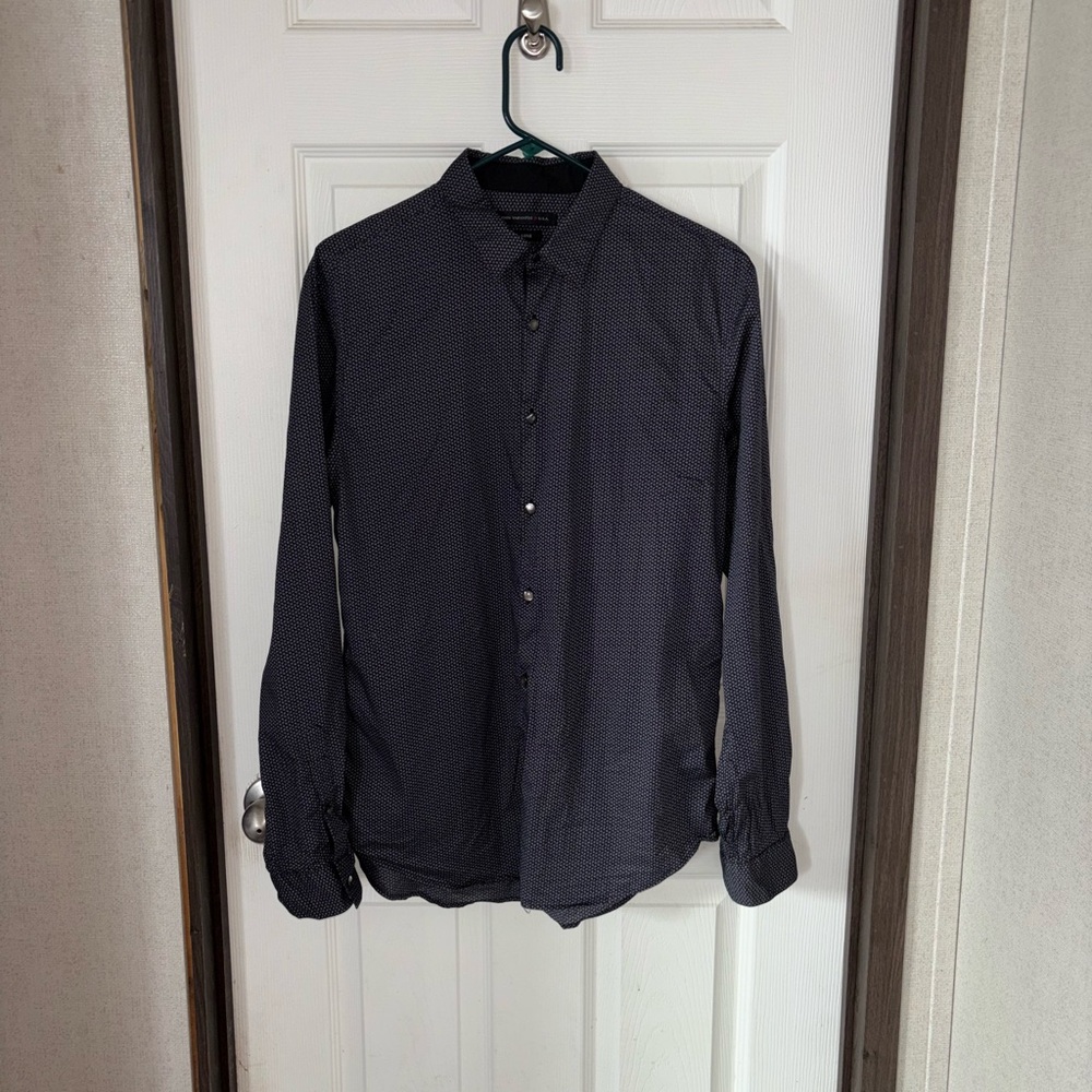 John Varvatos Dark Patterned Button Down Shirt - image 1